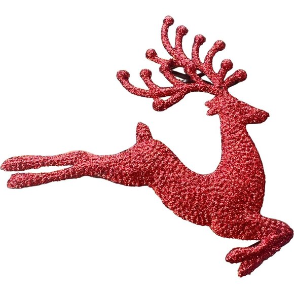 Midwood Brands, LLC 4-ct. Sparkling Red Reindeer Christmas Tree Ornaments (NWT) - Picture 4 of 7